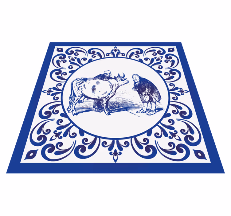 Kilimėlis virtuvei vyras ir karvė - „Tenstickers“