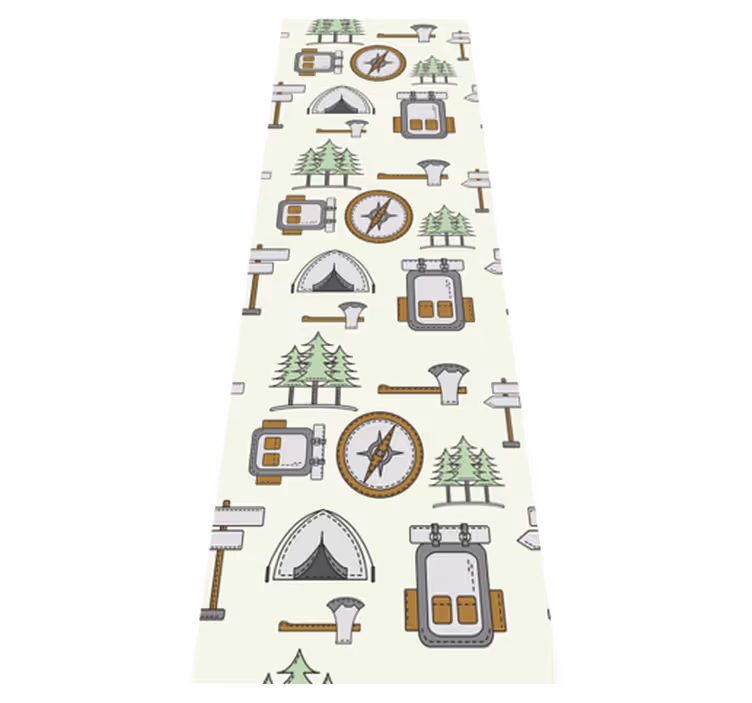Vinilo kilimėlis miegamajam su kempingo reikmenimis - „Tenstickers“