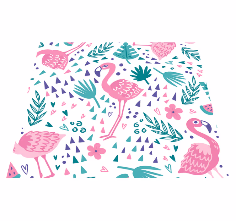 Gyvūnų vinilo kilimėlis su flamingo raštu - „Tenstickers“