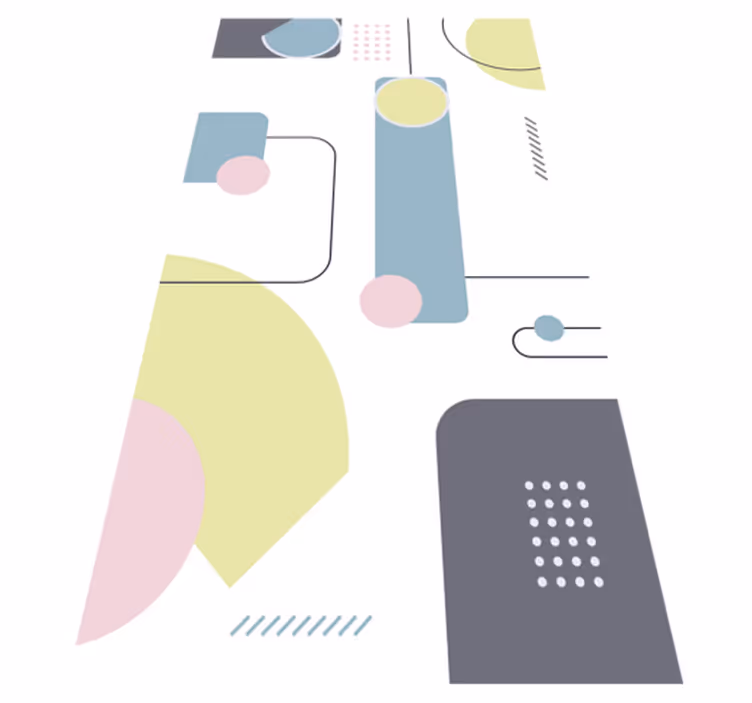 Modernus vinilinis kilimas pastelinių geometrinių formų - „Tenstickers“