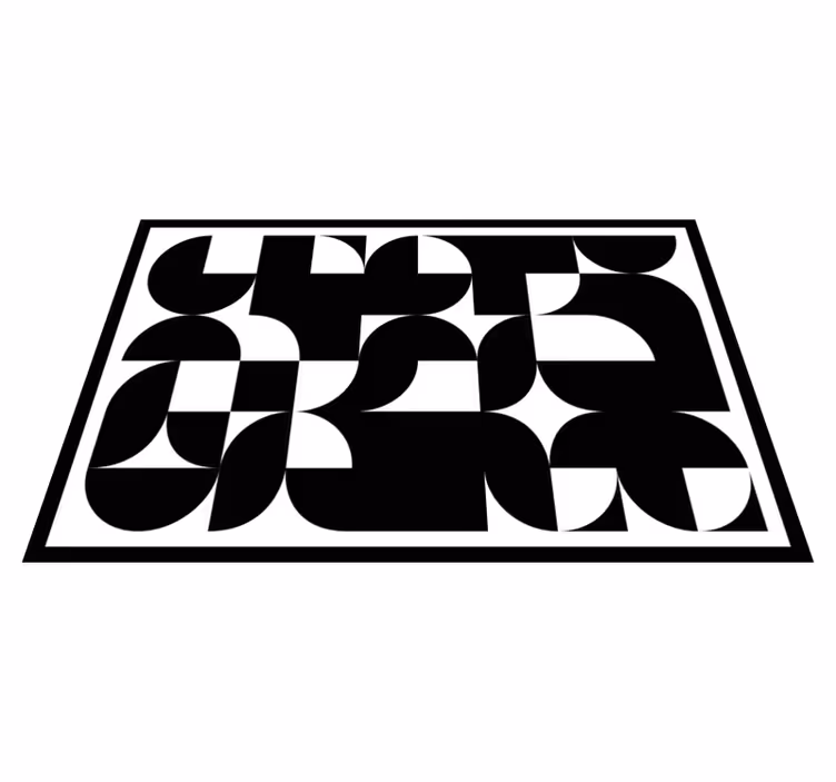 Geometriniai kilimas juodų apskritimų raštu - „Tenstickers“