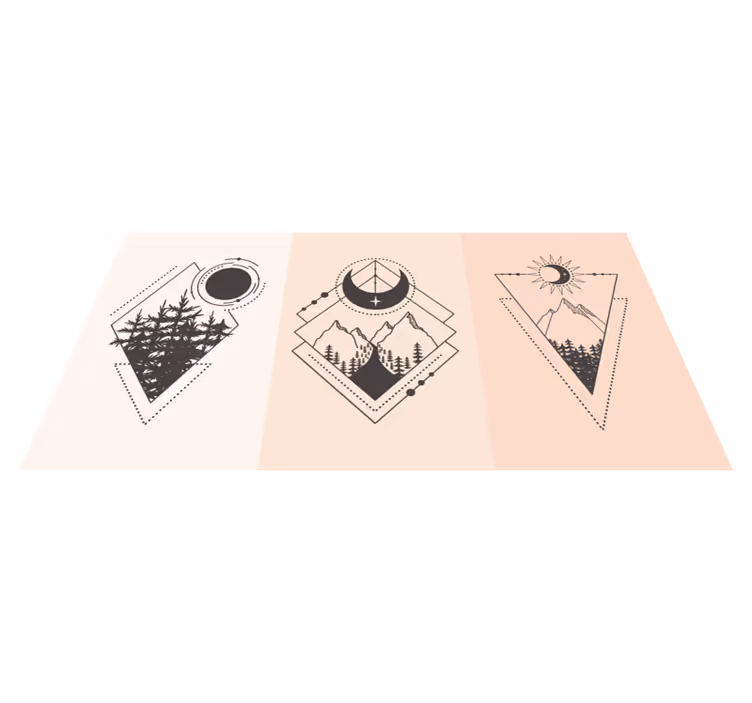 Geometriniai kilimas geometrinis medis ir mėnulis - „Tenstickers“