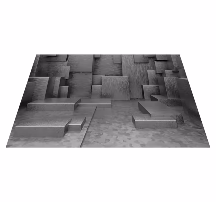 Pilka vinilo kilimėlis geometriniai abstraktūs blokai - „Tenstickers“