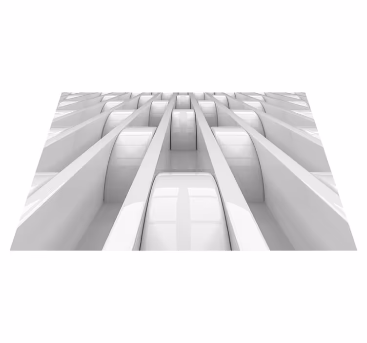 Balta kilimėlė 3d geometrinių formų dizainas - „Tenstickers“