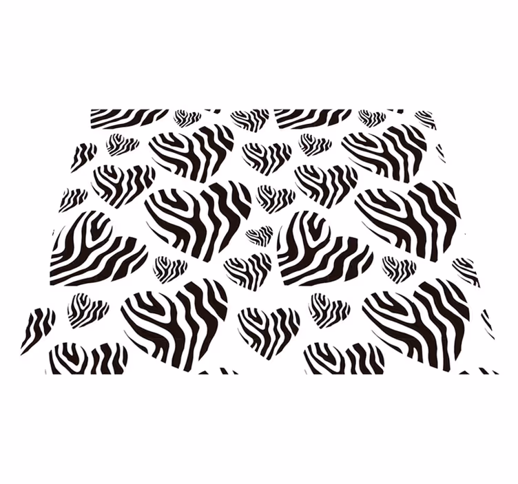 Balta kilimėlė su zebra širdies raštu - „Tenstickers“