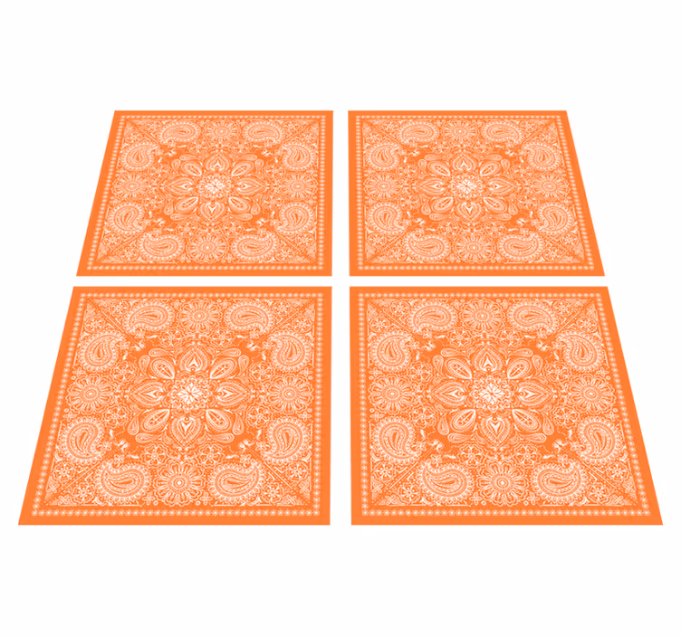 Oranžinės spalvos kilimėlė paisley raštu - „Tenstickers“