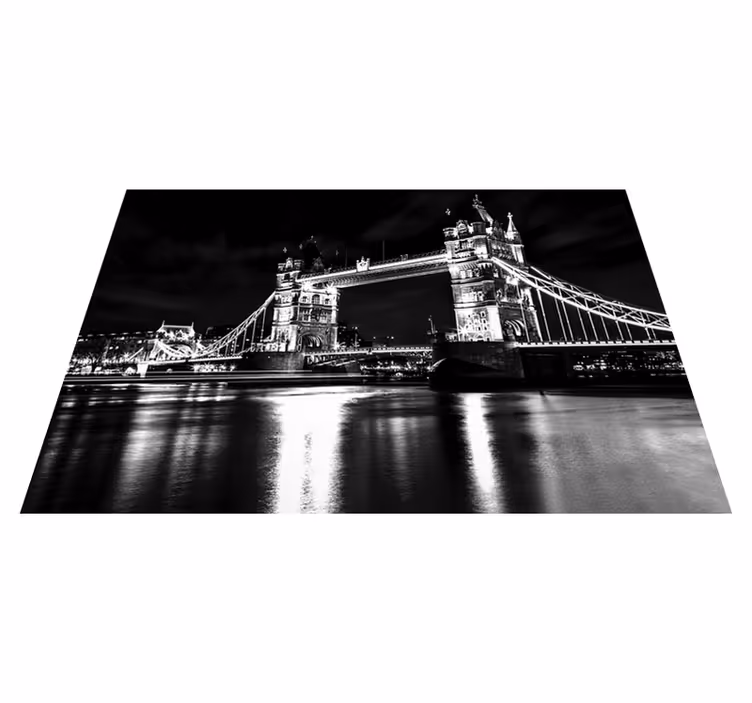 Juodos dizaino vinilo kilimėlias londono tilto naktis - „Tenstickers“