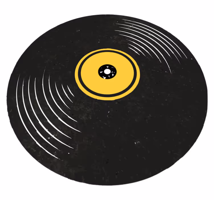Juodos dizaino vinilo kilimėlias retro vinilo plokštelėms - „Tenstickers“