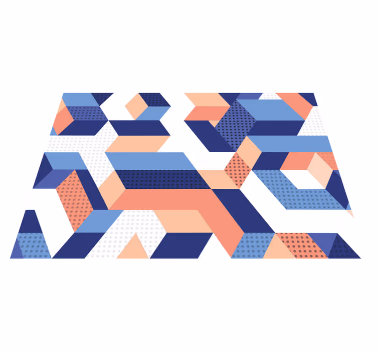 Modernus 3d geometrinis vinilo kilimėlis - „Tenstickers“