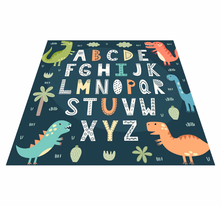 Dinozaurų abėcėlės vinilo kilimėlis - „Tenstickers“