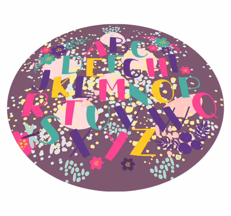 Alfabėtinis švietimas vinilo kilimėlis miegamajam - „Tenstickers“