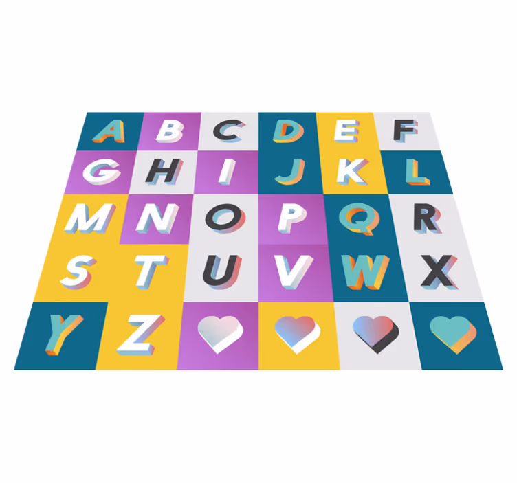 Modernus abėcėlės formos vinilo kilimėlis - „Tenstickers“