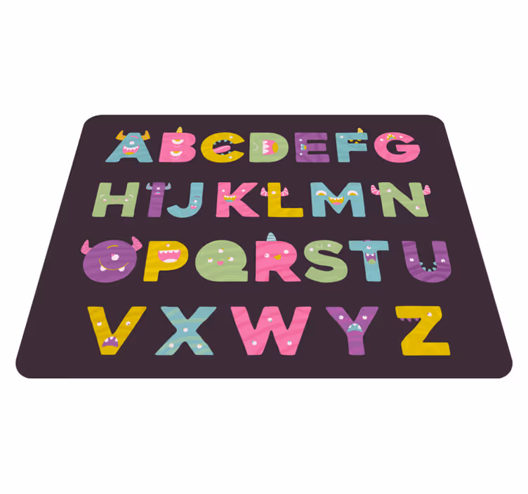 Alfabeto Edukacinis Dizainas vinilo kilimėlis miegamajam - „Tenstickers“