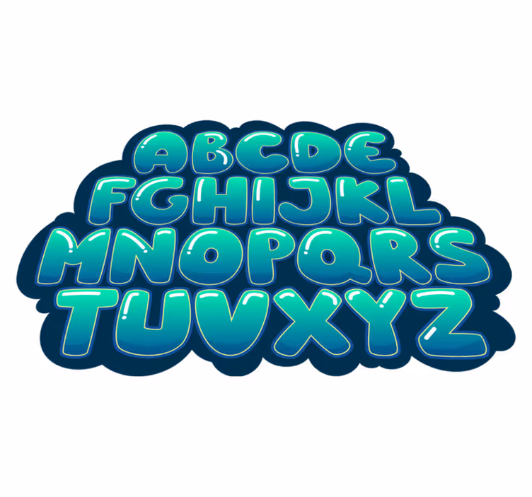 Pasakų abėcėlės burbuliukai vinilo kilimėlis - „Tenstickers“