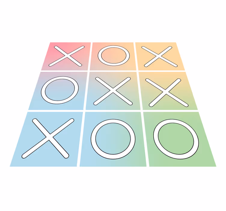 žaidimas „tic-tac-toe“. žaidimų dizaino vinilo kilimėlis - „Tenstickers“