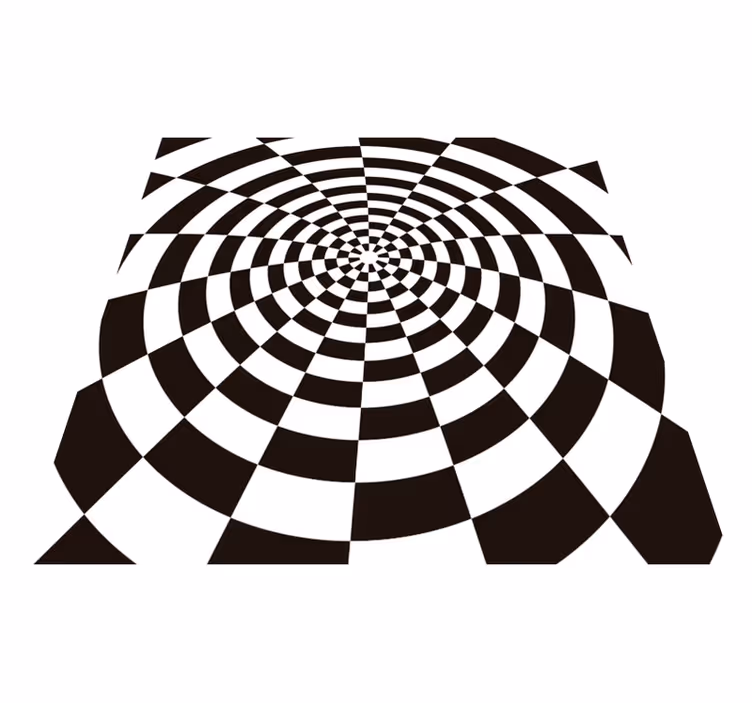 Juodai baltas stačiakampis geometrinis vinilo kilimėlis - „Tenstickers“