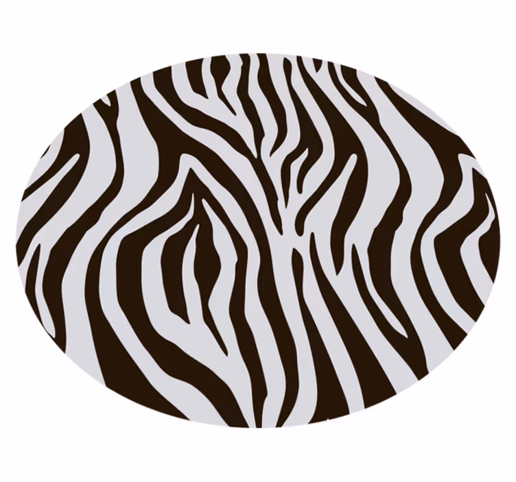 įspūdingas apvalus zebras su gyvūnais, atspausdintas vinilo kilim - „Tenstickers“