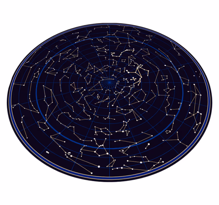 Nuostabus apvalus zodiako kosteliacijų vinilo kilimas - „Tenstickers“