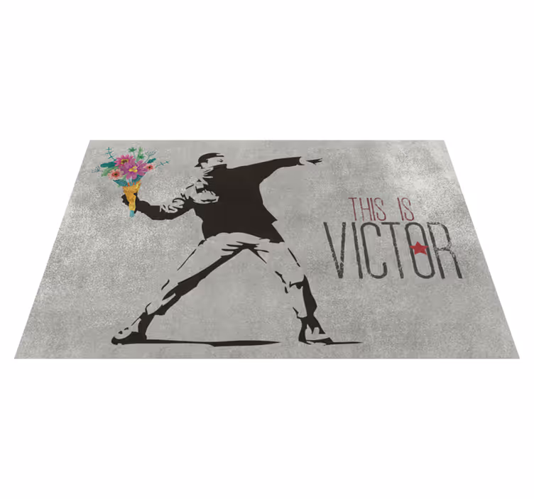 Bansky gėlių puokštės vinilo kilimėlis su pavadinimu - „Tenstickers“