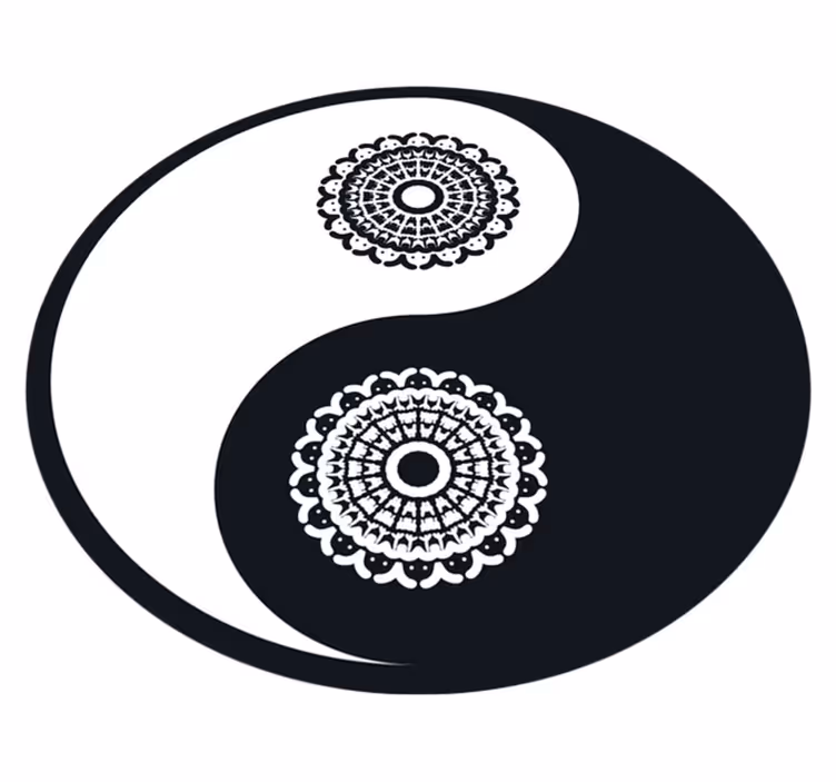 Ying yang paisley vinilo gyvenamojo kambario kilimėlis - „Tenstickers“