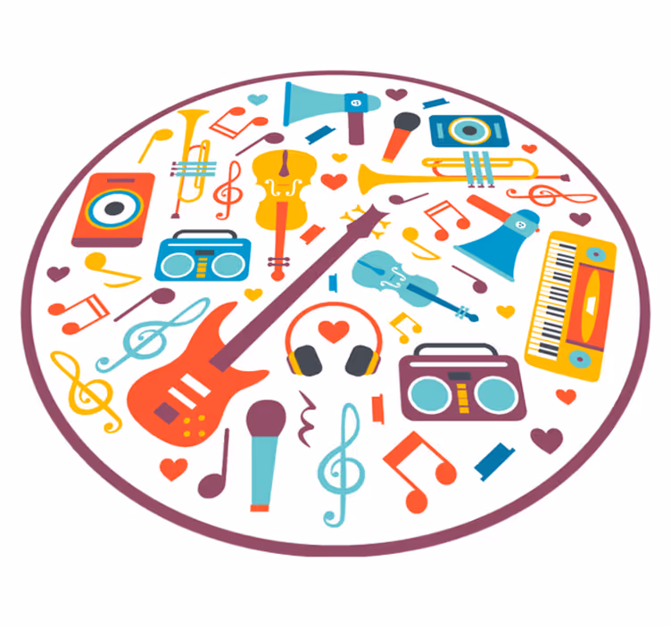 Muzikos instrumentų paauglių vinilinis kilimas - „Tenstickers“