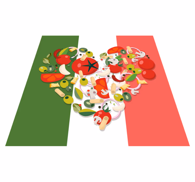 Italijos maisto vėliava pasaulio žemėlapio kilimas - „Tenstickers“