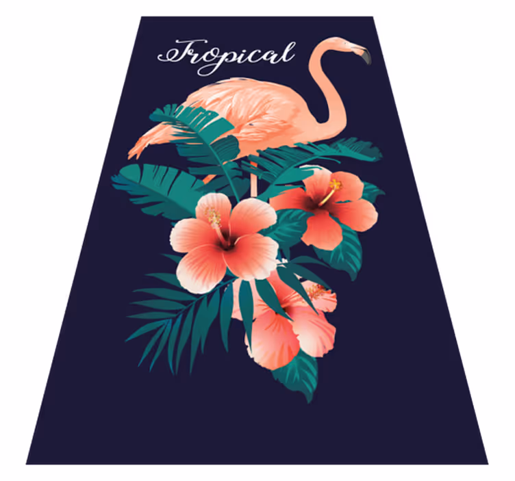 Atogrąžų flamingo juodas gyvūnų kilimas - „Tenstickers“