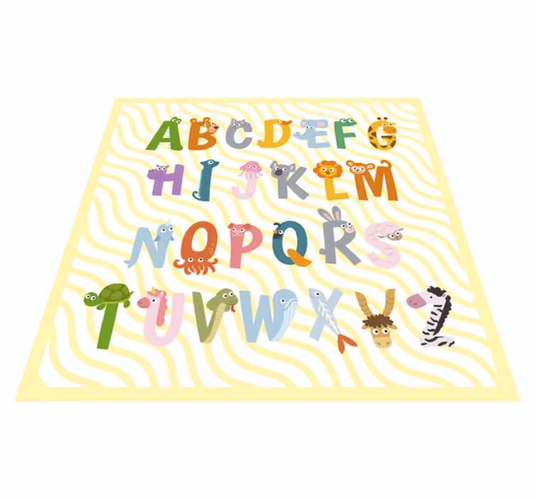 Gyvūnų abėcėlės vinilo kilimas - „Tenstickers“