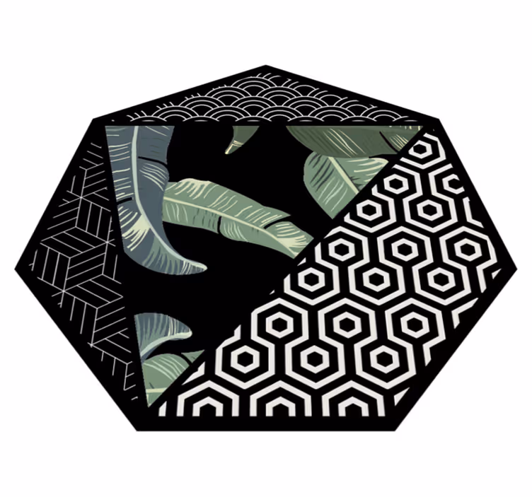žali lapai ir geometriniai pledai - „Tenstickers“