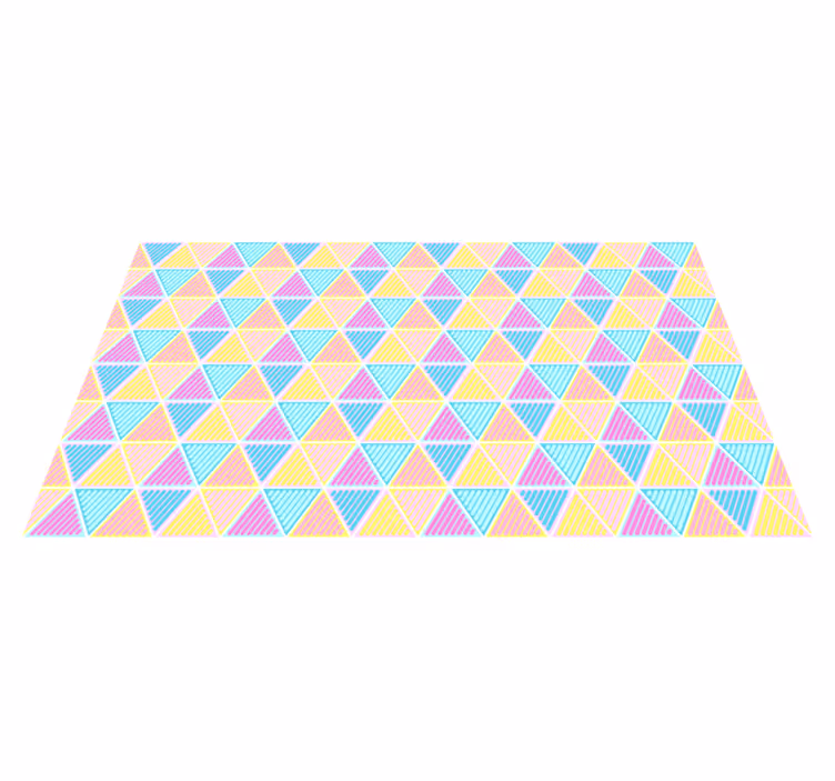 Pastelinių trikampių spalvingas plytelių kilimas - „Tenstickers“