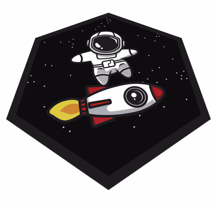 Raketa kosmose vaikams vinilo kilimas - „Tenstickers“