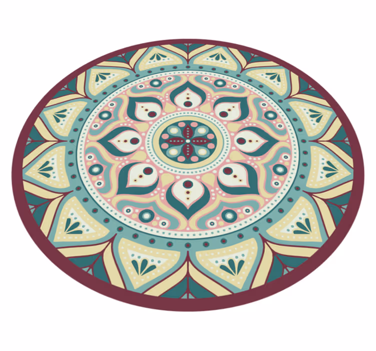 Apvalus vinilo kilimas mandala daugiaspalvis - „Tenstickers“