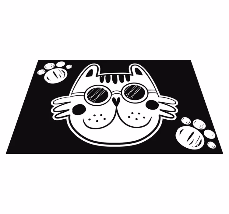 Vinilo kilimas baltas katės veido gyvūnų kilimas - „Tenstickers“