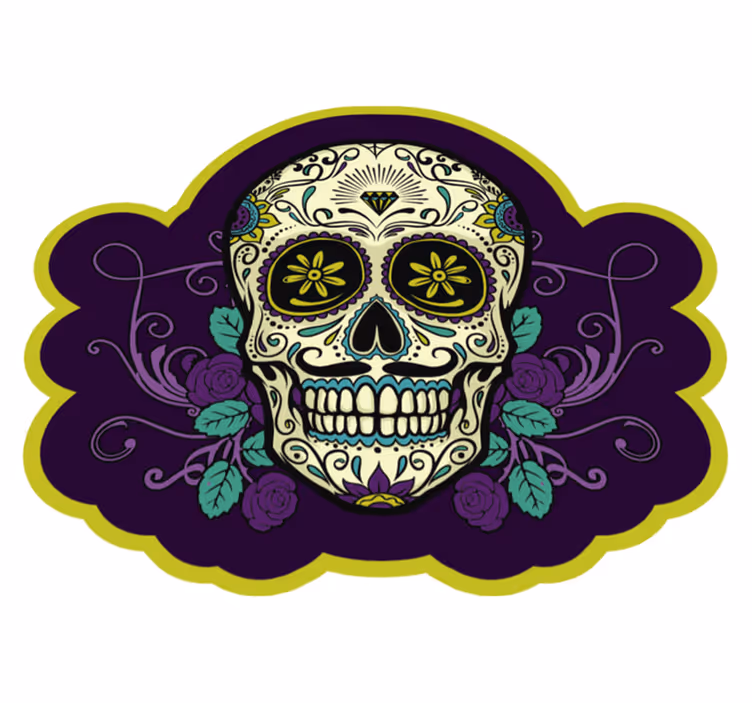 Kaukolės motyvas halloween kilimėlis - „Tenstickers“
