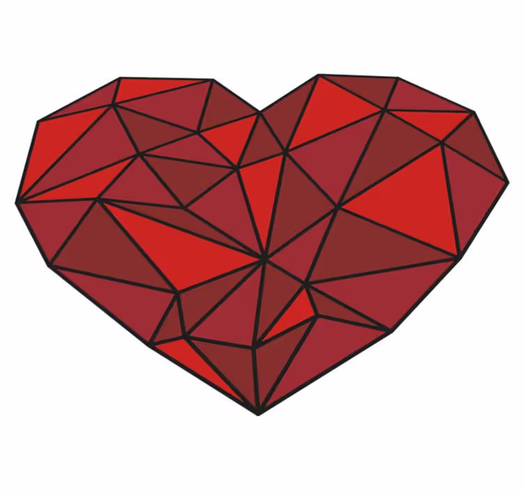 Briaunota širdis geometriniai kilimas - „Tenstickers“