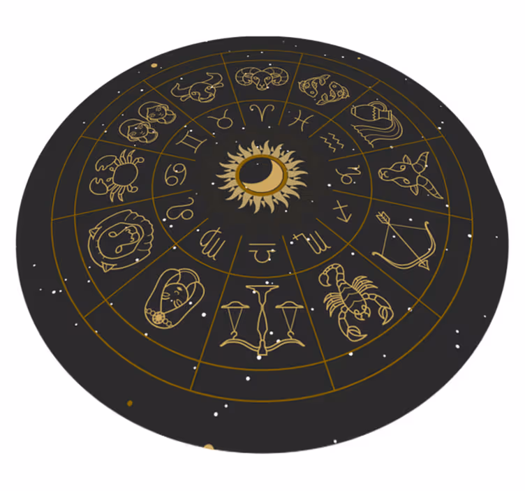 Mandala zodiako ženklai modernus kilimas - „Tenstickers“