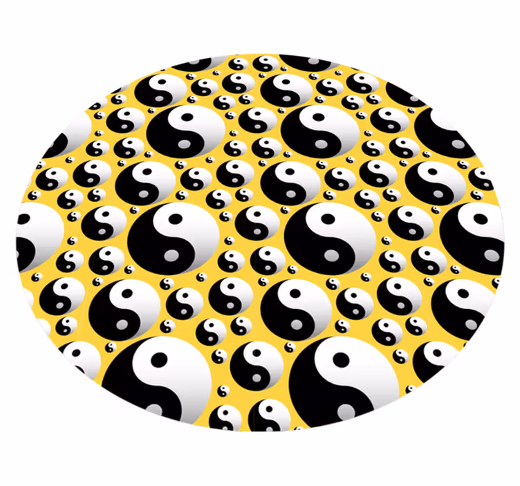 Apvalus vinilo kilimas yin yang apskritimai etninis kilimas - „Tenstickers“