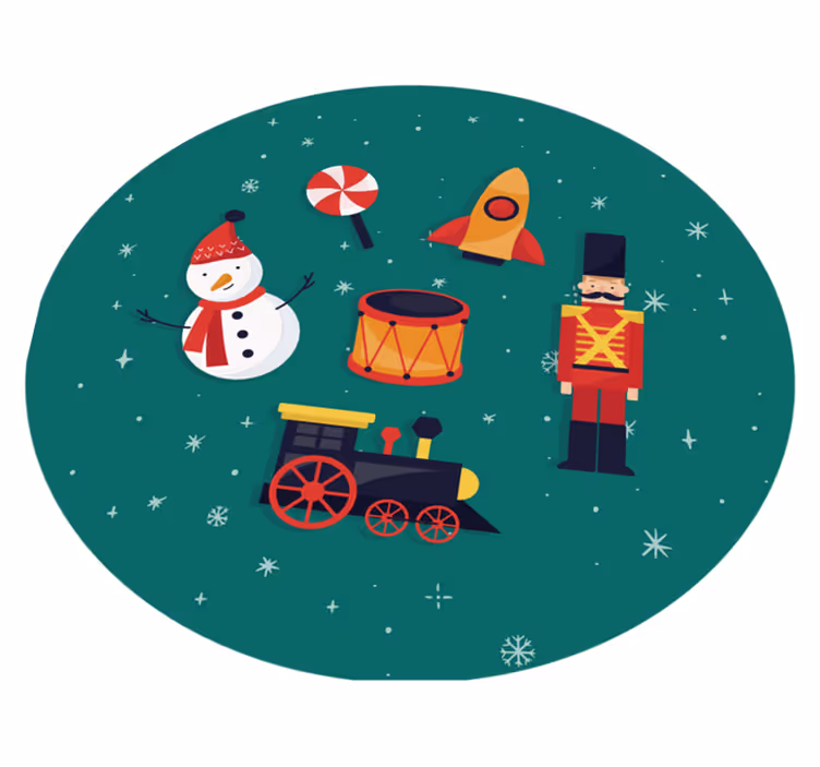 Kalėdiniai žaisliukai eglutės kilimėlis - „Tenstickers“