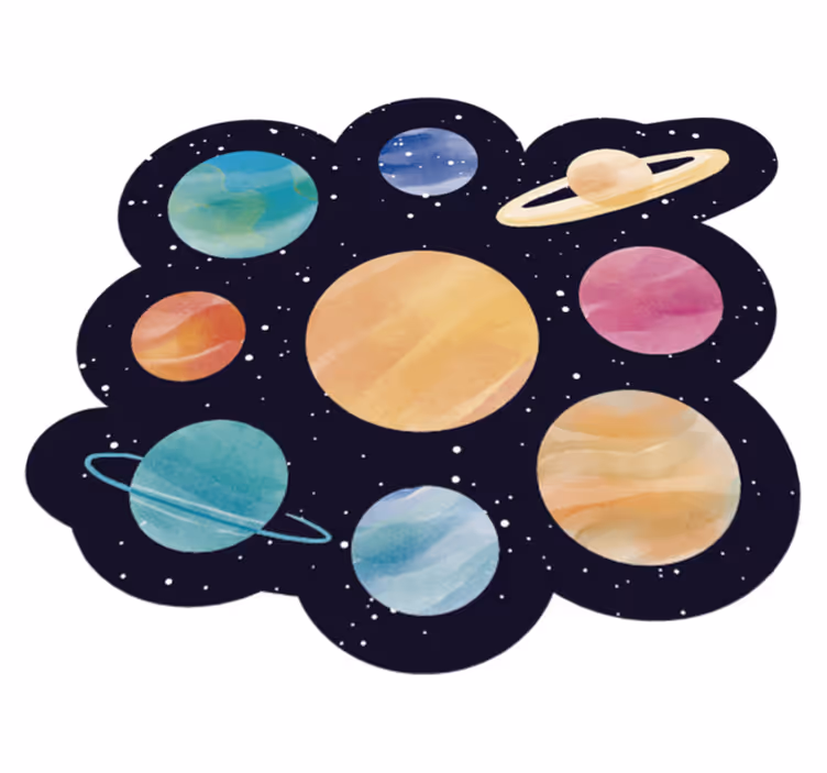 Skirtingų planetų vaikų vinilinis kilimas - „Tenstickers“