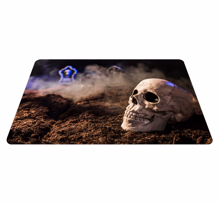 Baisu kaukolė halloween kilimėlis - „Tenstickers“