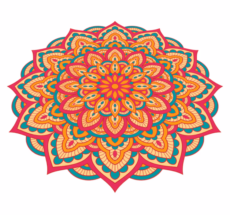 Spalvingas mandalas mandalos vinilo kilimas - „Tenstickers“