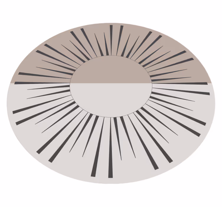 Sunburst apskrito dizaino dryžuotas vinilo kilimas - „Tenstickers“