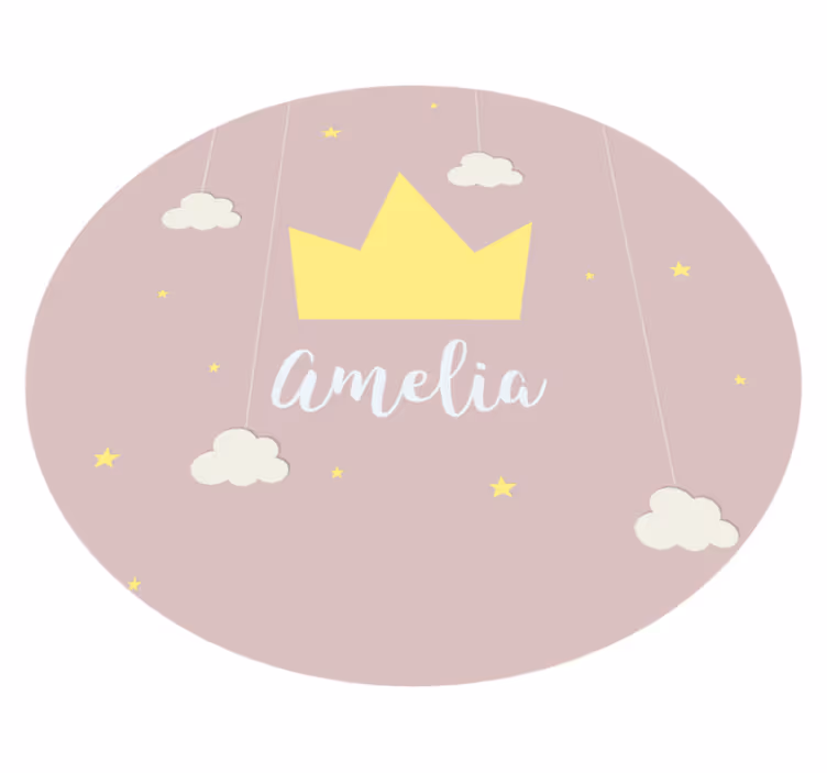 Pritaikomas princesės karūnos vinilo kilimėlis - „Tenstickers“