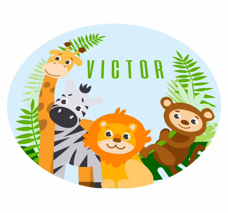 Pritaikomas safaris vinyl kilimėlis su vardu - „Tenstickers“