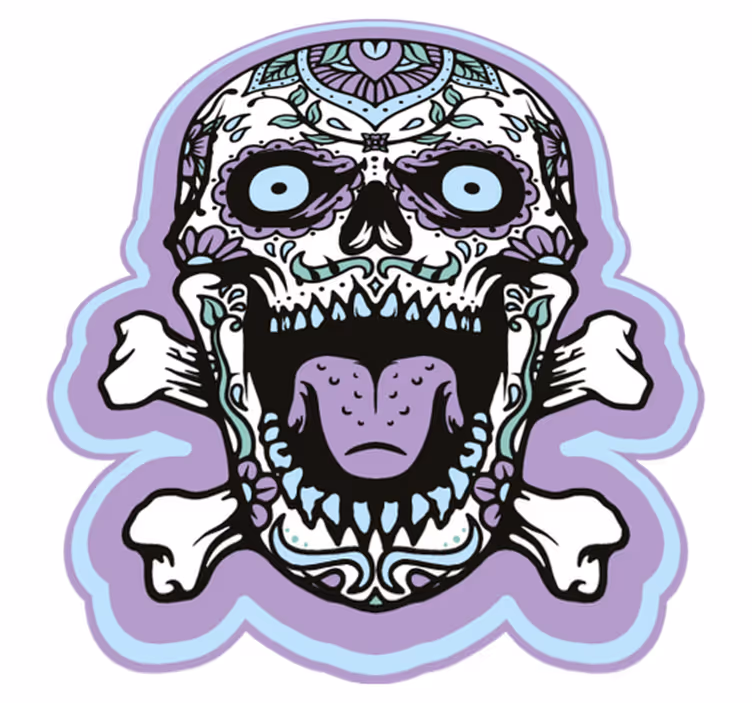 Cukraus kaukolės dekoras halloween kilimėlis - „Tenstickers“