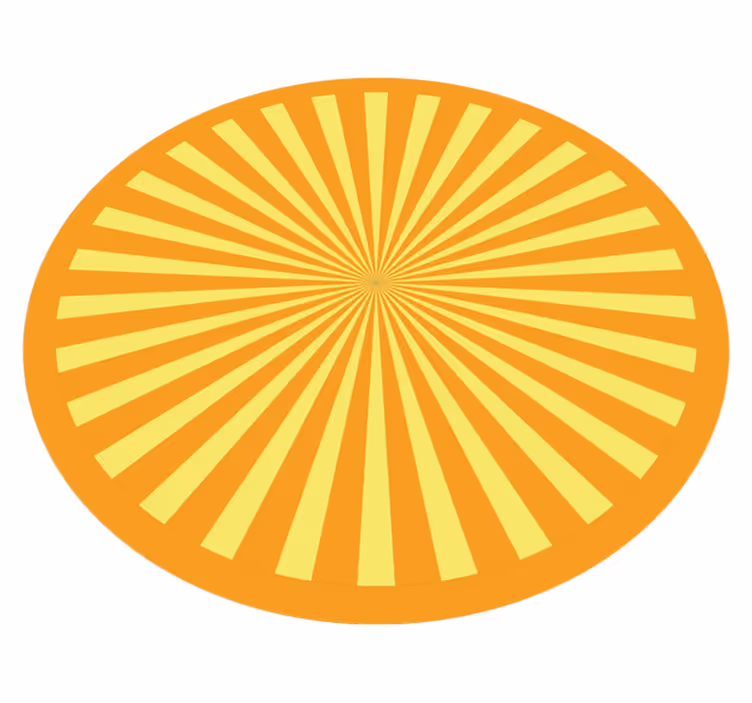 Sunburst apskritas masyvas dryžuotas vinilo kilimas - „Tenstickers“