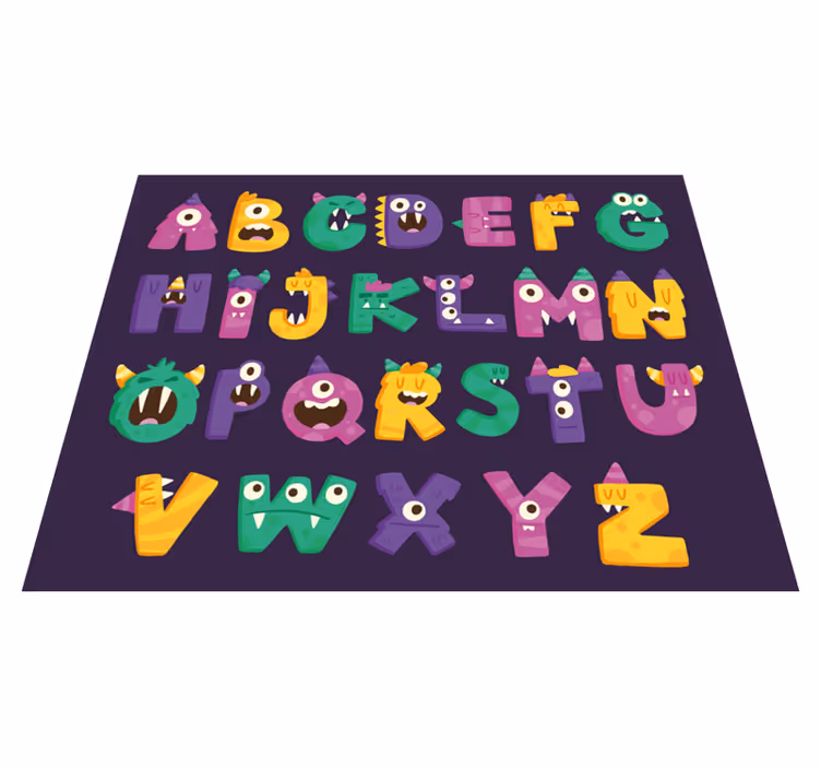 Animacinių filmų monstrų abėcėlės vinilo abėcėlės kilimas - „Tenstickers“