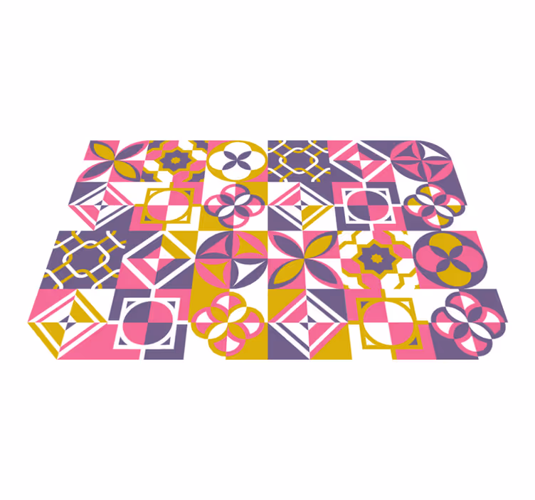 Spalvinga abstrakti geometrija geometriniai kilimas - „Tenstickers“