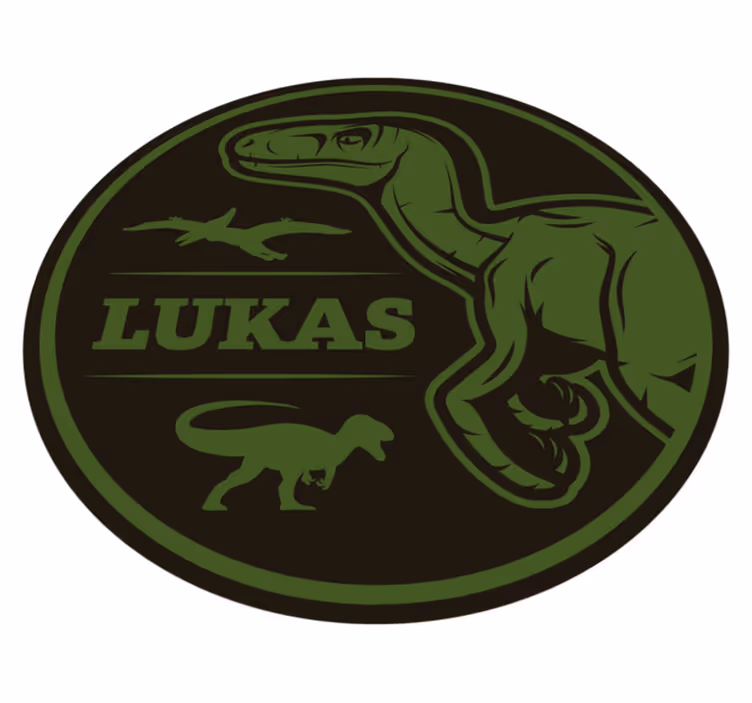 Individualizuotas dinozauras vinyl kilimėlis su vardu - „Tenstickers“