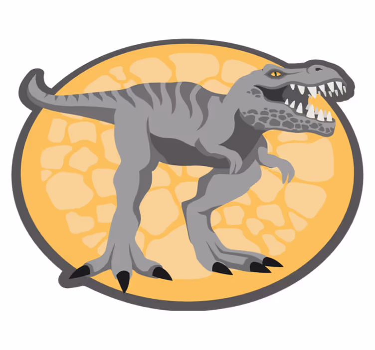 Dinozaurų apvalus dizainas vaikų vinilinė kilimėlė - „Tenstickers“